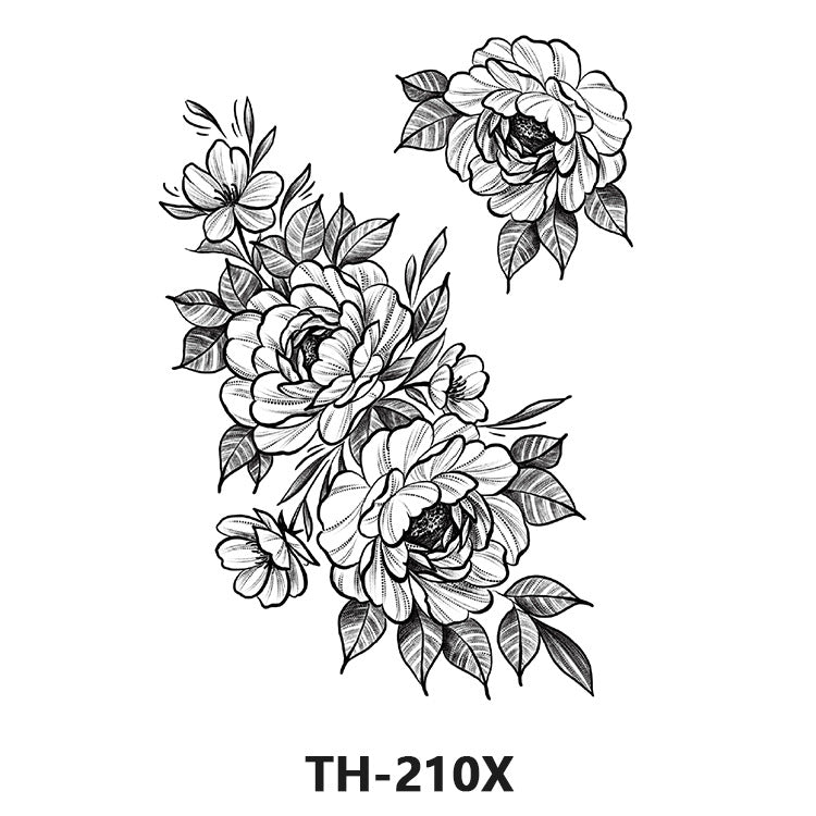 Free shipping Tattoo Factory Sticker Tattoo Tattoo Sticker Simulation Tattoo Sticker Paper Flower Color Water Transfer Stickers Sweatproof and Waterproof Direct Wholesale