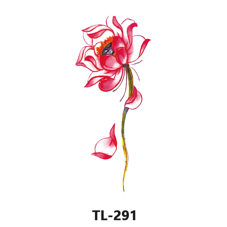 Free shipping Tattoo Factory Wholesale Tattoo Sticker Waterproof Women's Long-Lasting Rose Fresh Flowers Internet Celebrity Big Flower Colorful Plant Tattoo