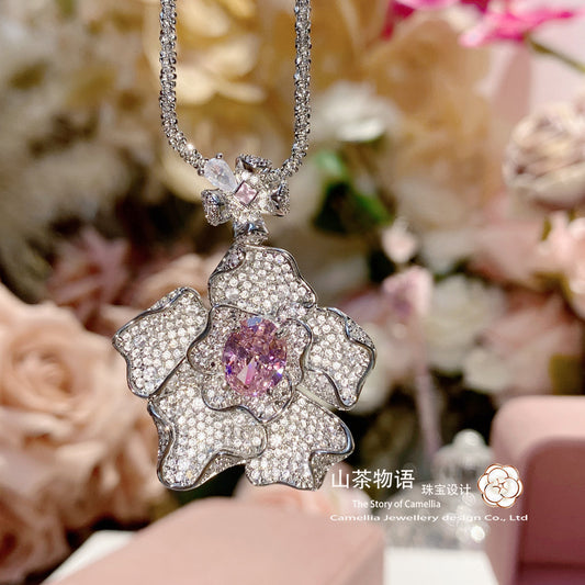 Camellia星河小众设计新款套装 镀金微镶绿松石梦幻蓝小鲸鱼项坠