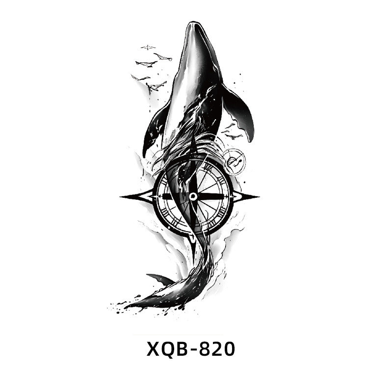 Free shipping Tattoo New Flower Arm Tattoo Sticker Waterproof Men's and Women's Small Arm Tattoo Tattoo Black and White Animal Tattoo Sticker Paper Factory Wholesale