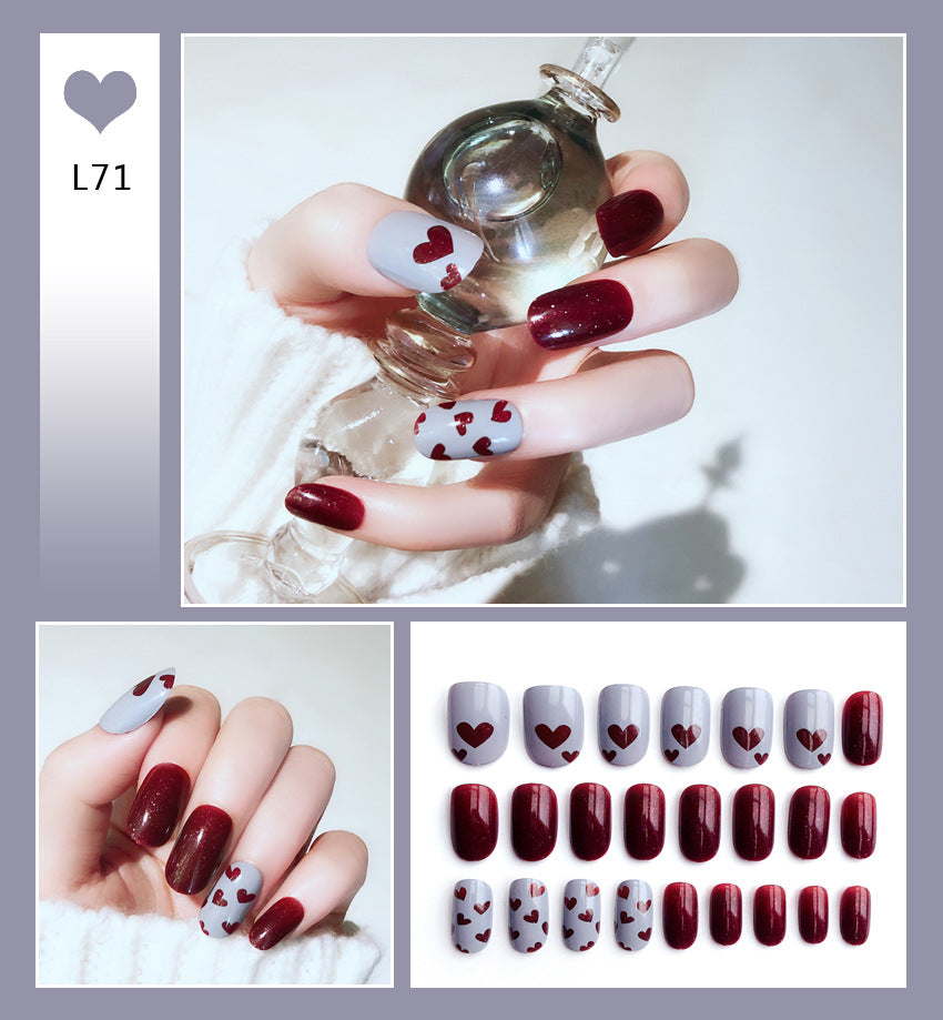 Fashion  nail Internet Celebrity Fake Nail Patch Wear Armor Finished Product Nail Tip Nail Stickers Disassembly Nail Patch Female Removable Nail Stickers