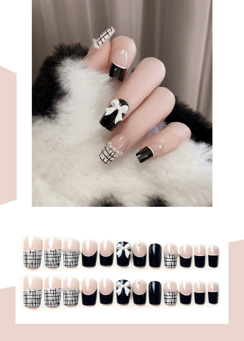Fashion  nail Bow Wear Armor Removable Nail Patch Nail Sticker Nail Stickers Fake Nails Wearable Nail Stickers X101
