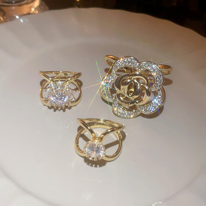 真金电镀锆石丝巾扣高级感气质风衣腰带配饰多功能扣环饰品批发女