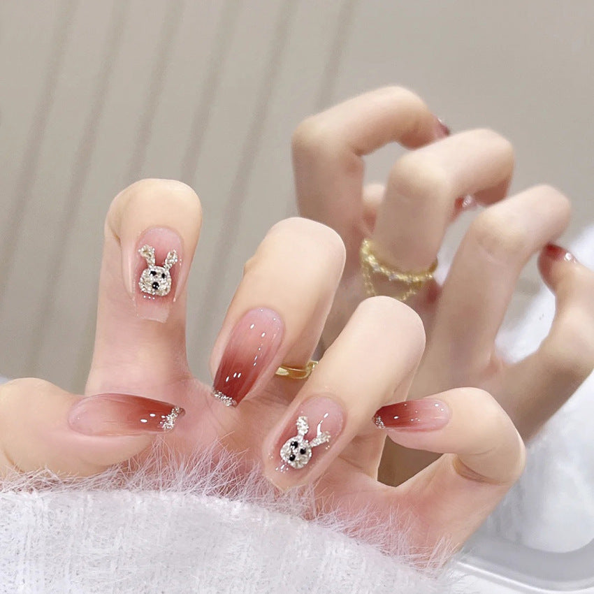 Fashion  nail Bunny Wearable Armor Nail Patch Nail Sticker Nail Stickers Fake Nails Wearable Nail Stickers A12