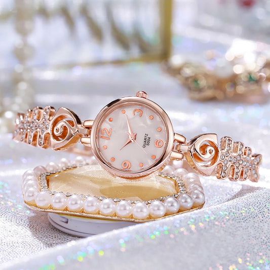Women's fashion watch  Fishbone bracelet diamond-set girls' watch