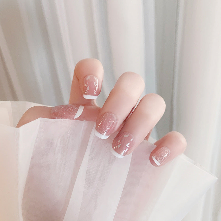 Fashion  nail Short Temperamental French Simplicity Wear Nail Finished Patch Fake Nails Nail Patch Nail Tip S100
