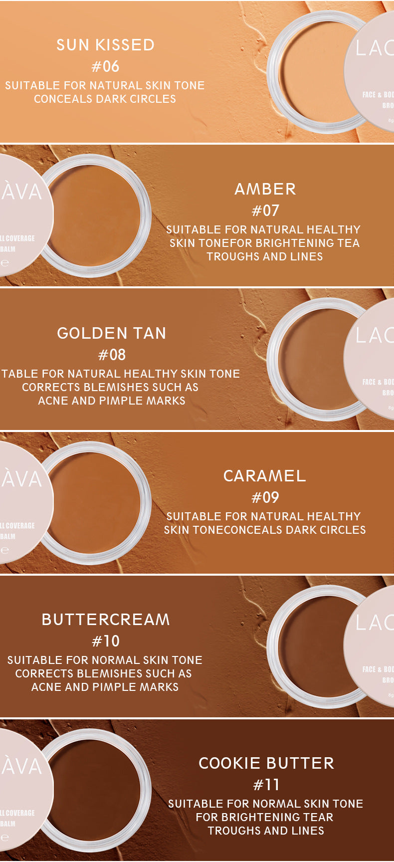 Strong Concealer for Acne Marks and Dark Circles Permanent Non-Sticking Powder Concealer Tray 15 color Concealer Foundation
