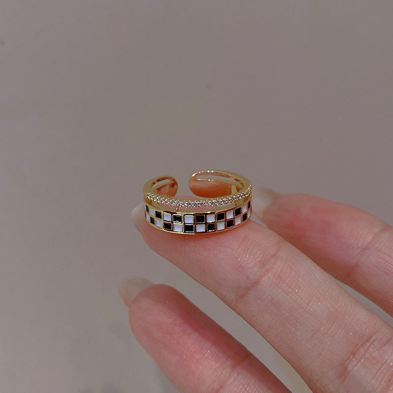 珐琅装饰戒指女小众设计感的独特指环轻奢精致高级感滴油手饰批发