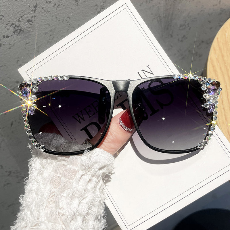 Women's fashion glasses GM水钻近视眼镜墨镜夹片女防晒防紫外线司机偏光太阳镜日夜两