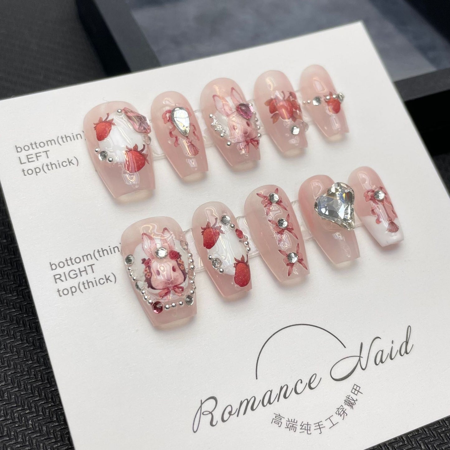 (reusable nail)情定手工高定穿戴甲爱丽丝仙境可拆穿戴式美甲成品假指甲贴片