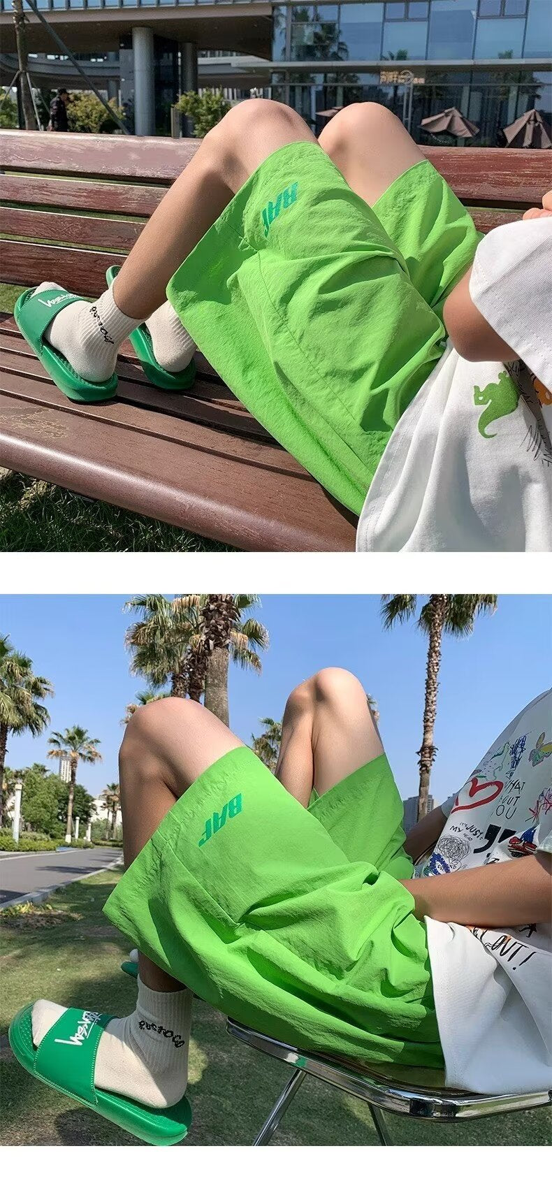 Dopamine pants Free shipping Tattoo Fat mm dopamine beach shorts women's summer thin quick-drying five-point pants loose wide-leg slim large-size women's clothing