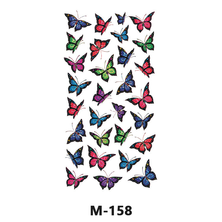 Free shipping Tattoo Sticker Tattoo Tattoo Sticker Simulation English Tattoo Sticker Paper Flower Colorized Butterfly Water Transfer Sticker Sweatproof and Waterproof Wholesale