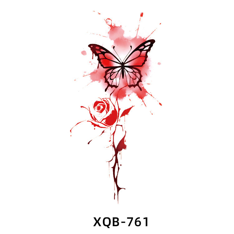 Free shipping Tattoo Factory Wholesale Small Full Arm Flower Tattoo Sticker Half Sleeve Waterproof Big Picture Men and Women Black and White, Colored Animal Tattoo Sticker Paper