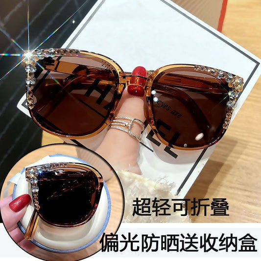 Women's fashion glasses 2023新款折叠墨镜女高级感偏光防紫外线轻便潮男开车防晒太阳眼镜