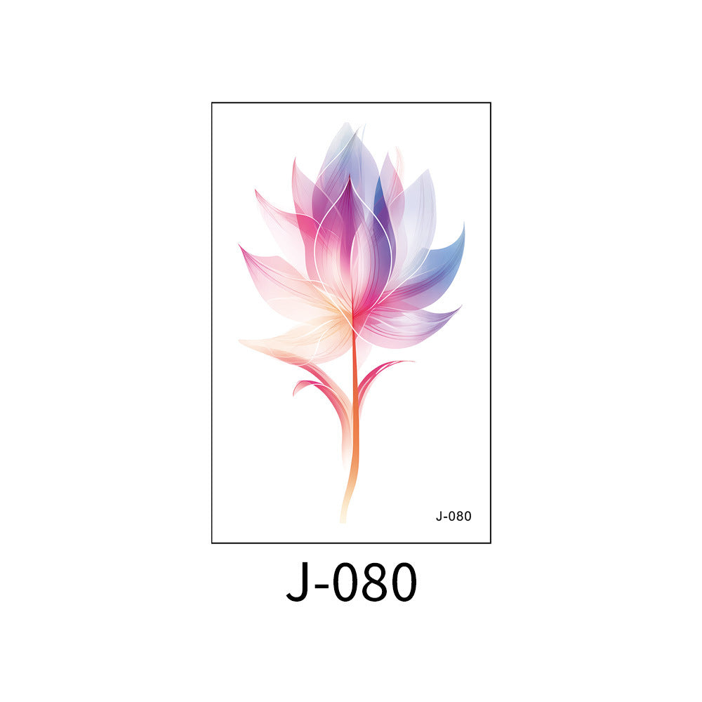 Free shipping Tattoo Colorful Flower Tattoo Sticker Disposable Waterproof Hand Back Clavicle Chest European and American Scar Covering Fresh Tattoo Sticker Paper