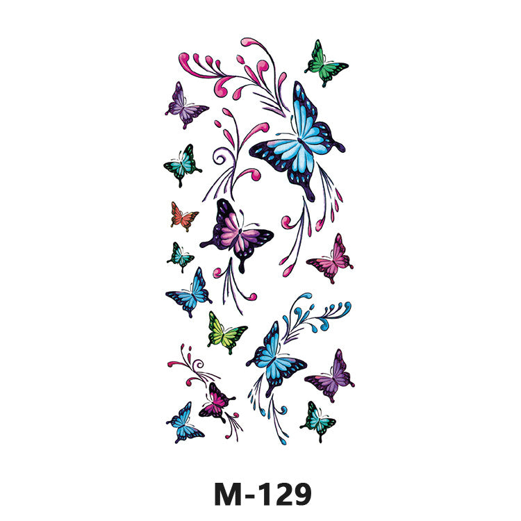 Free shipping Tattoo Sticker Tattoo Tattoo Sticker Simulation English Tattoo Sticker Paper Flower Colorized Butterfly Water Transfer Sticker Sweatproof and Waterproof Wholesale