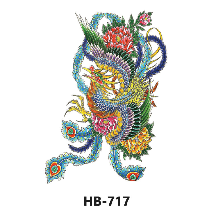 Free shipping Tattoo Wholesale Flower Arm Rose Half Sleeve Black and White Thigh Waterproof Fox Animal Dark Internet Celebrity Scar Covering Tattoo Sticker