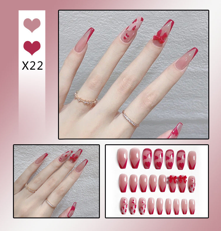 Fashion  nail Fake Nails Crystal Iced Butterfly Nail Art Nail Patch Bow Ballet Rhinestone Nail Beauty Nail Tip Wear Nail