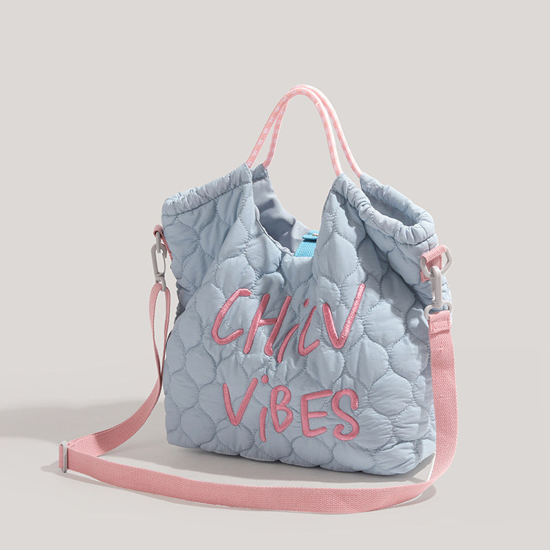 Dopamine Bag Free shipping Tattoo CDIWRI & KARI official genuine Korean style large capacity tote dopamine letter embroidered messenger handbag