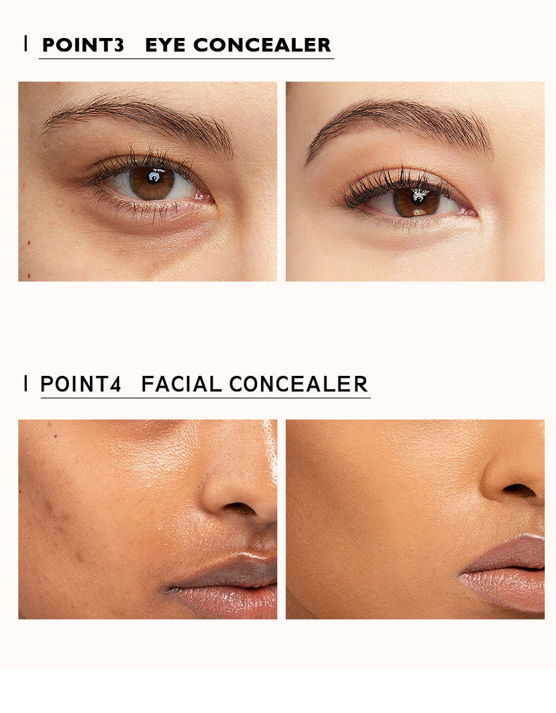 Strong Concealer for Acne Marks and Dark Circles Permanent Non-Sticking Powder Concealer Tray 15 color Concealer Foundation