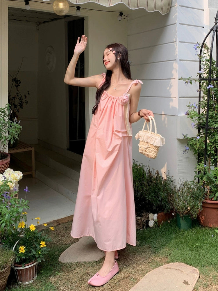 Fashion women's wear Mint Mambo Style French Strap Dress Female Early Spring and Summer Elegant High Sense Sanya Seaside Vacation Long Dress