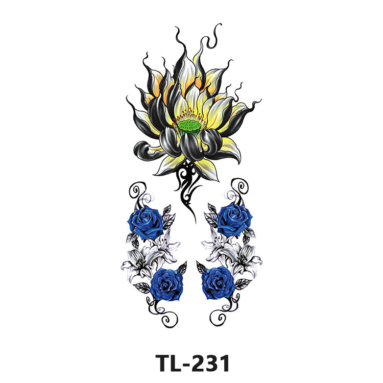 Free shipping Tattoo Factory Wholesale Fresh Tattoo Sticker Men's and Women's Flower Tattoo Stickers in Stock Direct Selling to Map Colorful Flowers