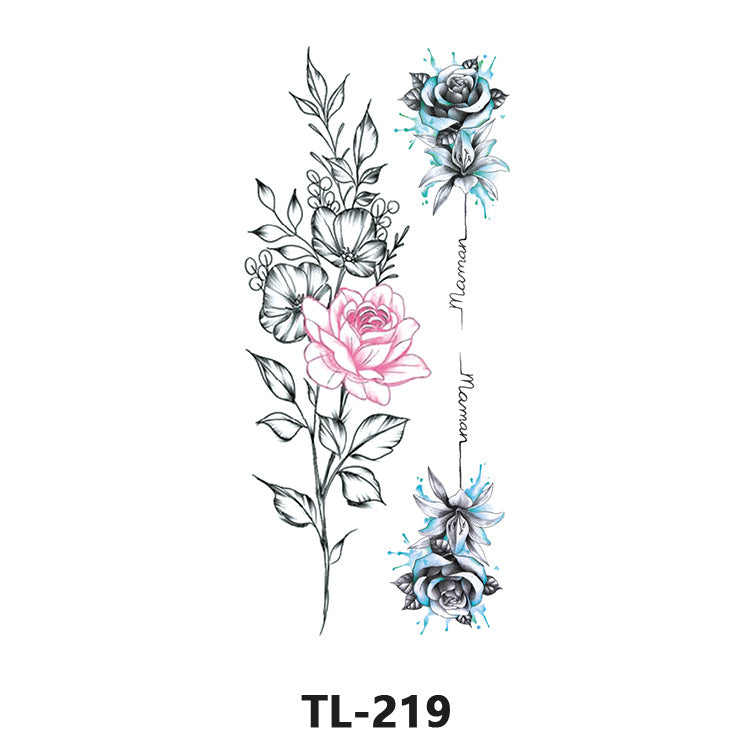 Free shipping Tattoo Factory Wholesale Fresh Tattoo Sticker Men's and Women's Flower Tattoo Stickers in Stock Direct Selling to Map Colorful Flowers