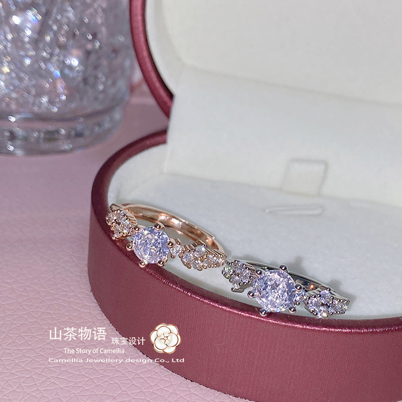 Camellia新款星系射手座流星雨戒指镀金个性小众星梦仿真钻指环女