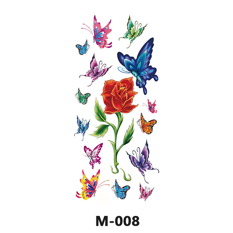 Free shipping Tattoo Factory Wholesale Tattoo Sticker Tattoo Men's and Women's Flower Butterfly Color Waterproof Tattoo Sticker Internet Celebrity Tattoo Sticker Paper