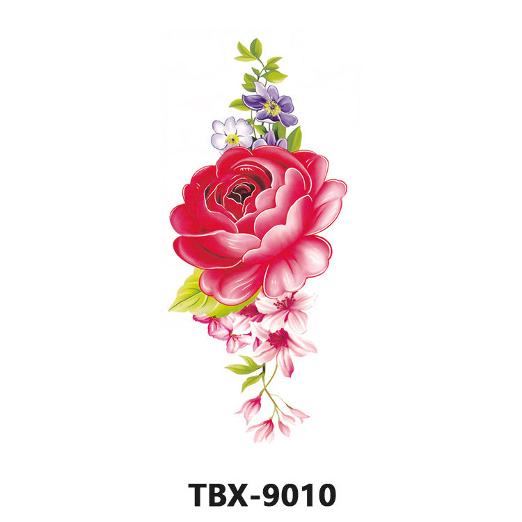 Free shipping Tattoo Waterproof Sweatproof Female Flower Tattoo Sticker Paper Plant Flower Party Sexy Rose Peony Plum Tattoo Sticker Tattoo