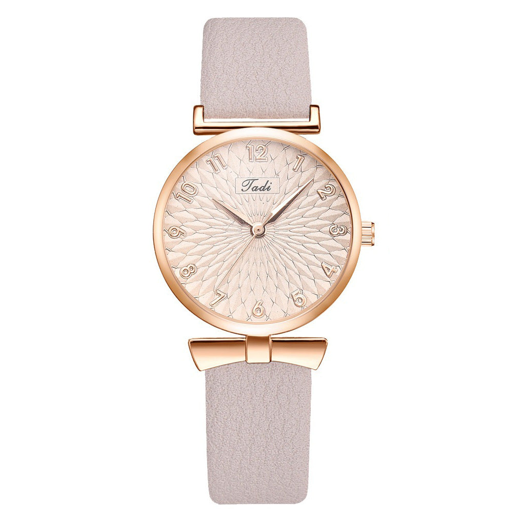 Fashion women's watch2021 AliExpress Cross-Border Hot Korean Style Trendy Simplicity Personalized Bow Women's Bracelet Watch Suit Wholesale