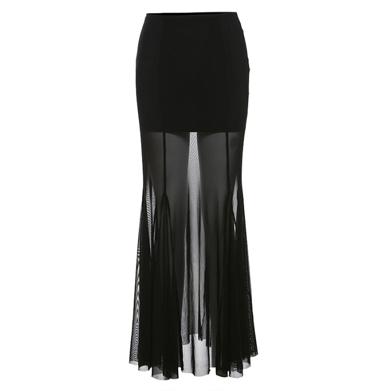 Free shipping spring new women's clothing solid color slim-fitting street fashion high-waisted hip-wrapped gauze skirt dress