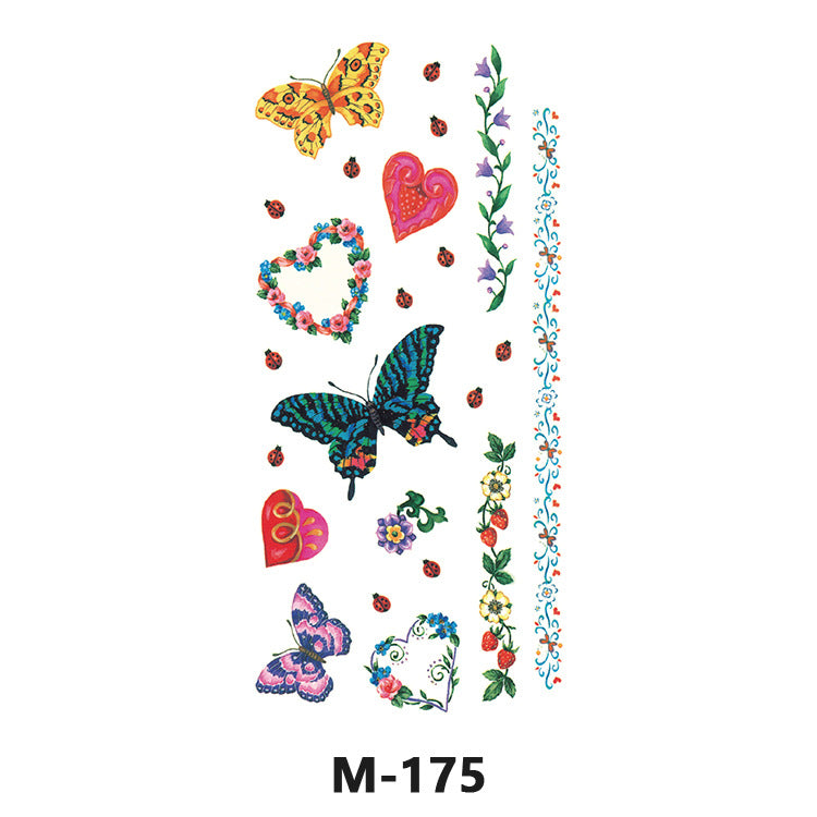 Free shipping Tattoo Wholesale New Tattoo Sticker Long Lasting Waterproof Stickers English Alphabet Letters Flowering and Fruiting Color Arm Half Sleeve Simulation Tattoo Sticker