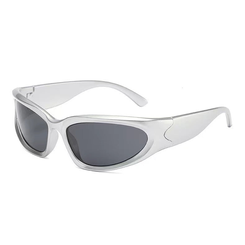 Women's fashion glasses 墨镜女夏高级感欧美复古科技感赛博朋克骑行运动男飞行员眼镜
