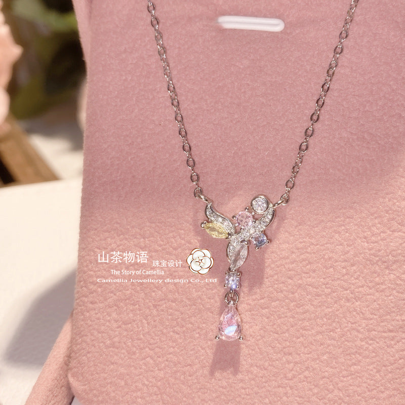 Camellia日系这就是原创樱花粉藤爱套装 镀18k 超仙璀璨粉粉耳钉