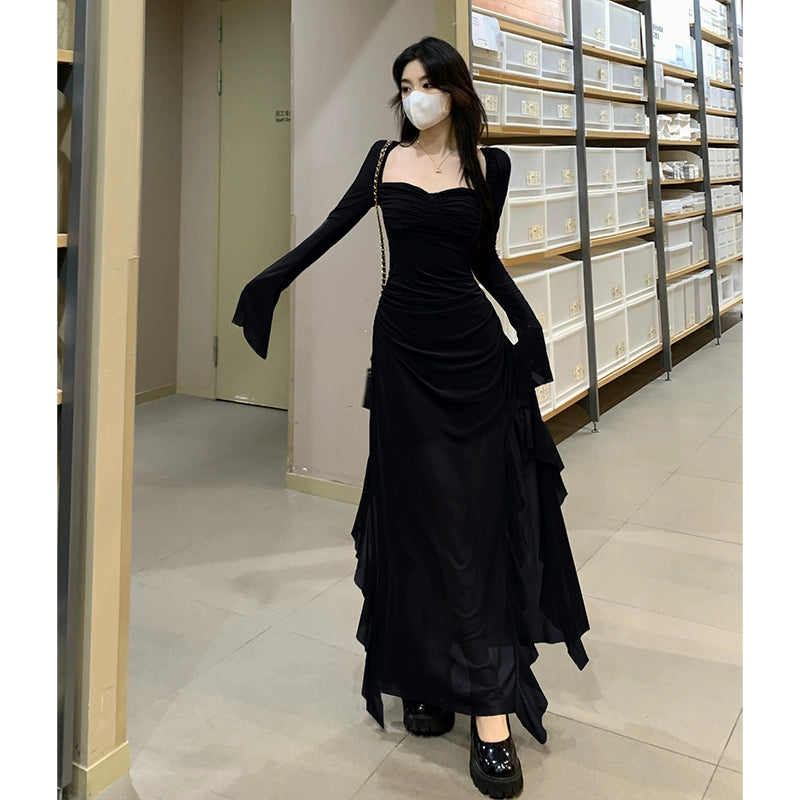 Fashion women's wear Unique Purple Dress Spring plus Size Slightly Oversized Girls Slimming Chic and Beautiful Dress Long Dress