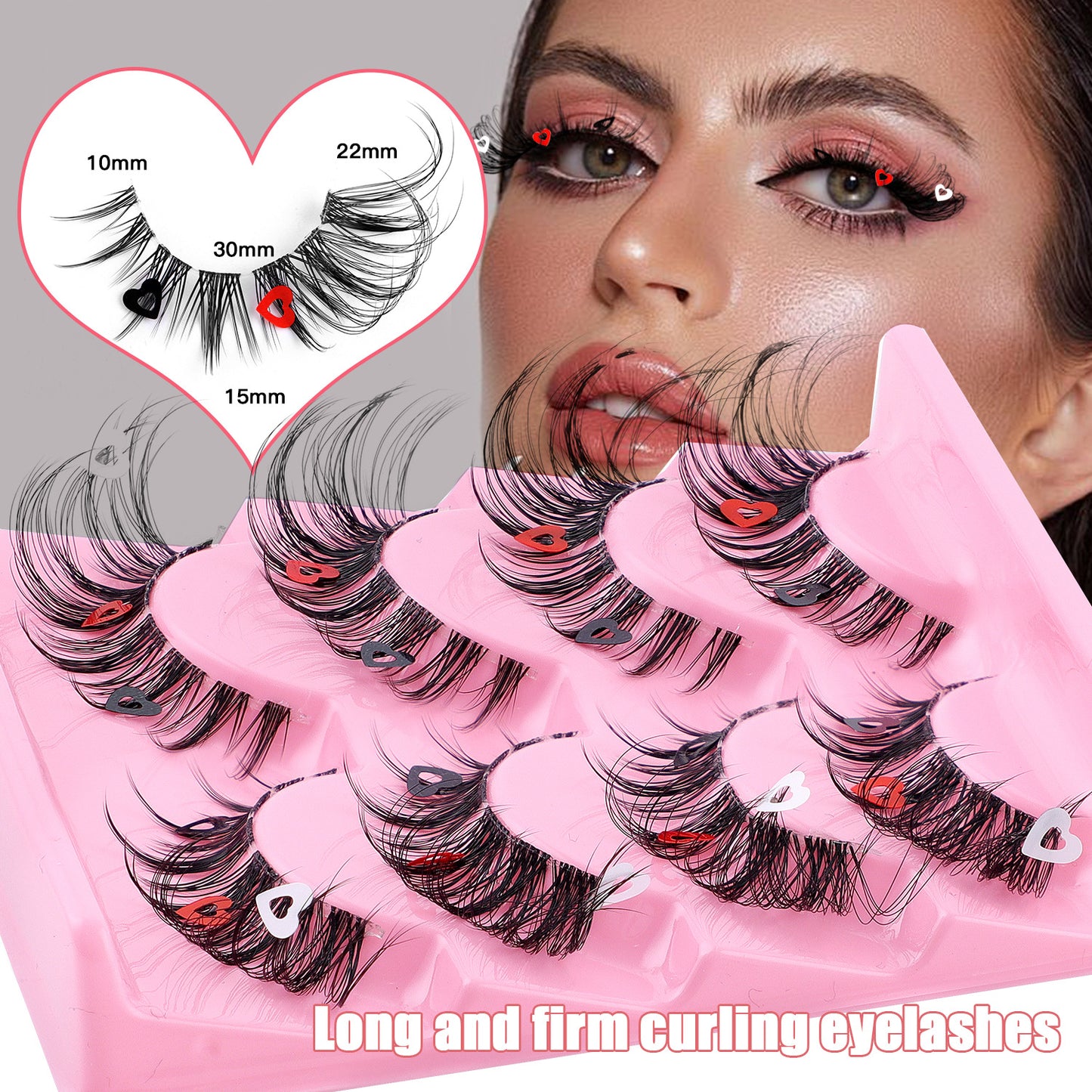 Eyelashes 4 pairs of oblique flying Fox false eyelashes natural thick curl cat eye false eyelashes