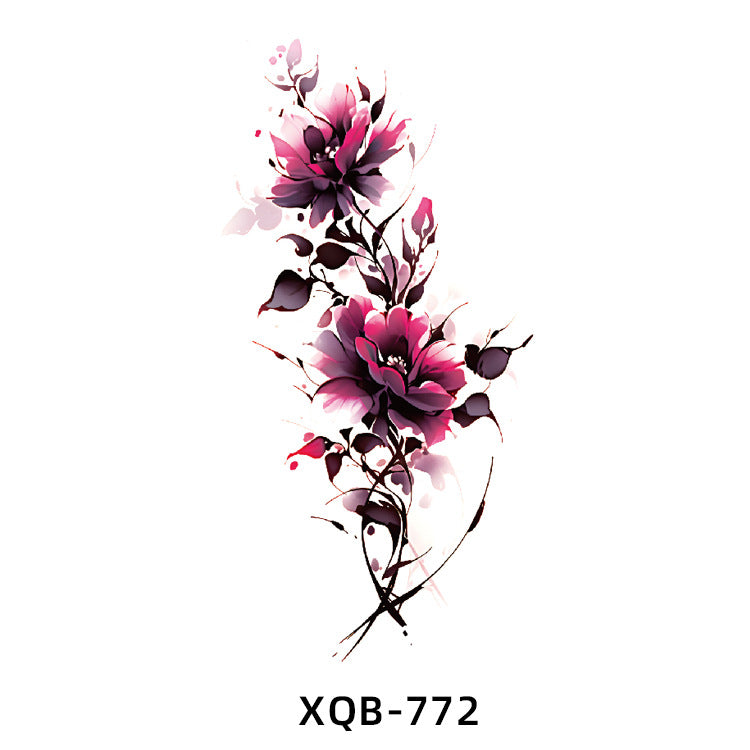 Free shipping Tattoo Factory Wholesale Small Full Arm Flower Tattoo Sticker Half Sleeve Waterproof Big Picture Men and Women Black and White, Colored Animal Tattoo Sticker Paper