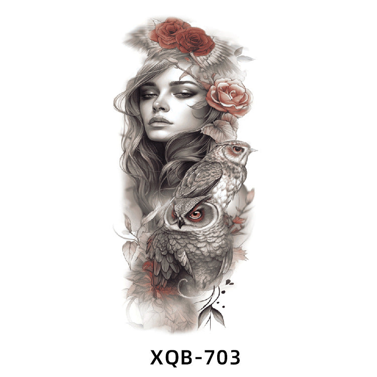 Free shipping Tattoo New Small Full Arm Animal Tiger Half Sleeve Tattoo Sticker Waterproof Sweatproof Men's and Women's Flower Arm Tattoo Sticker Paper Factory Wholesale