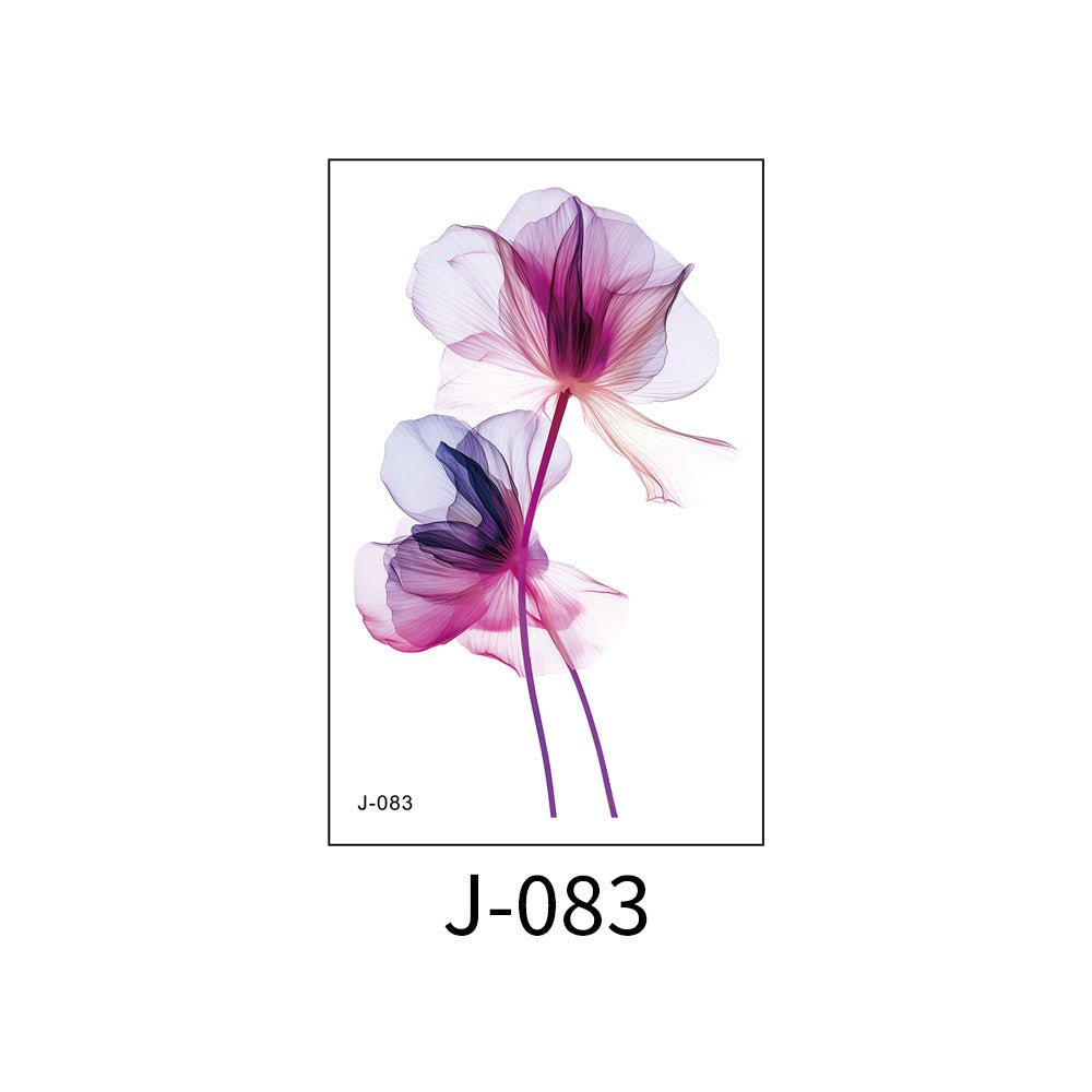 Free shipping Tattoo Colorful Flower Tattoo Sticker Disposable Waterproof Hand Back Clavicle Chest European and American Scar Covering Fresh Tattoo Sticker Paper