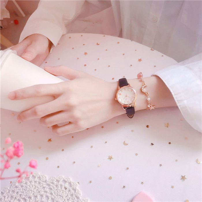 Fashion women's watchNew Ins Women's Watch Lovely Female Student Quartz Watch Xingyue Bracelet Watch Combination Suit Generation