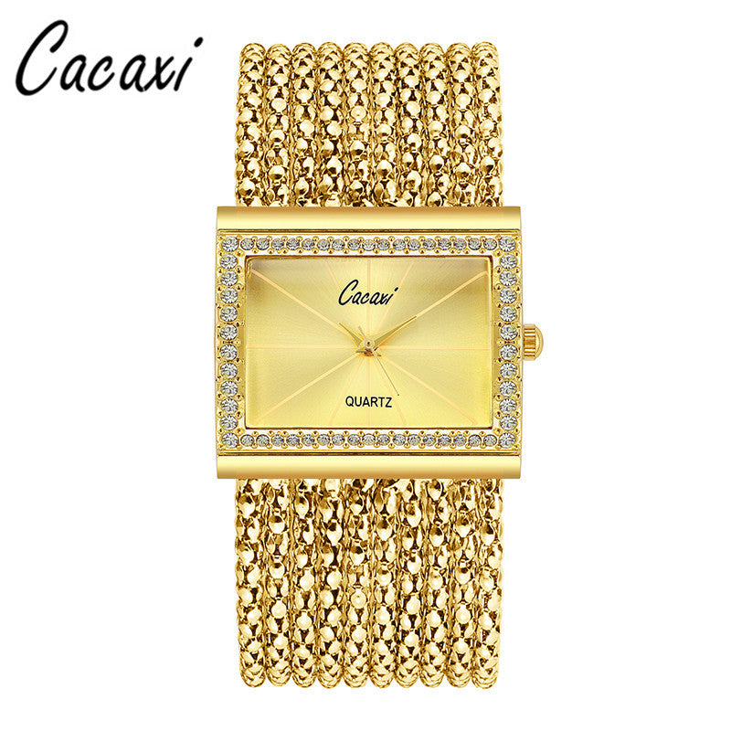 Fashion women's watchAliExpress Hot Sale Hot Sale Women's Fashion Fashion Watch Square Foreign Trade Bracelet Factory Direct Sales Rhinestone Watch A010