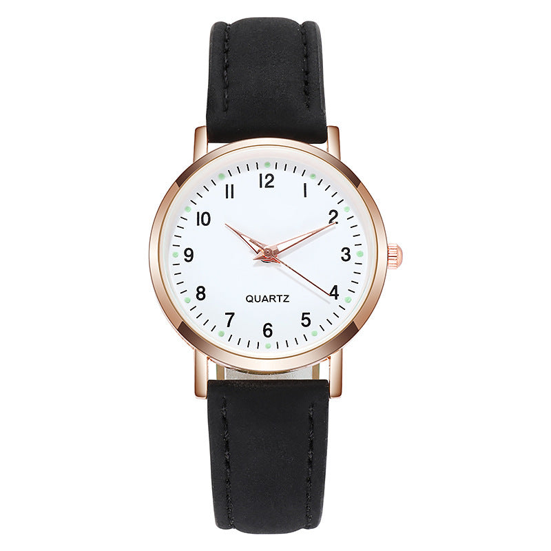 Fashion women's watchNew Simple Digital Men's and Women's Luminous Watch Small Fresh Matte Leather Casual Watch Women's Quartz Watch