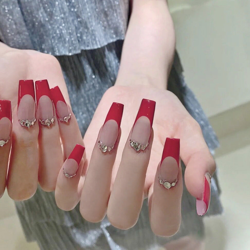 Fashion  nail Internet Celebrity Fake Nail Patch Wear Armor Finished Product Nail Tip Nail Stickers Removable Nail Patch Removable Nail Stickers X62