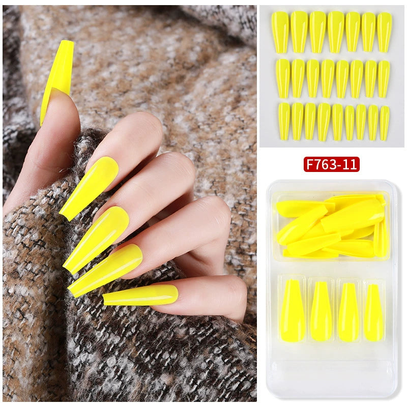 (Hand made nail) Nail patches for wearing ins long ballet nails, European and American nail patches, detachable 24 pieces for wearing finished nail patches