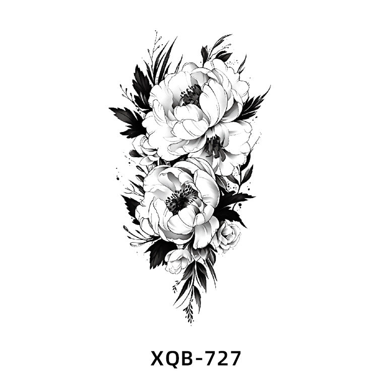 Free shipping Tattoo In Stock Wholesale Small Full Arm Tattoo Sticker Waterproof Sweatproof Tiger Animal Flower Men and Women Black and White, Colored Tattoo Sticker Paper