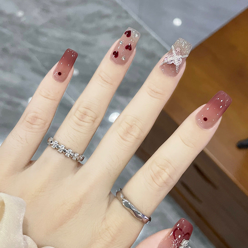 爱意加冕穿戴甲重工指甲贴片爆闪美甲片半手工假指甲高级美甲贴片
