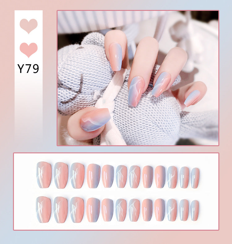 Fashion  nail Nail Stickers One Second Wearable Nail Sticker Wear Armor Nail Stickers Pure Desire Gradient Simple New Elegant
