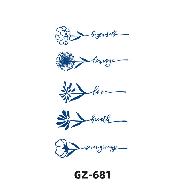 Free shipping Tattoo Herbal Tattoo Sticker Female Semi-Permanent Waterproof and Durable Grass and Wood Internet Celebrity Juice Non-Reflective Simulation Tattoo Sticker Male Advanced