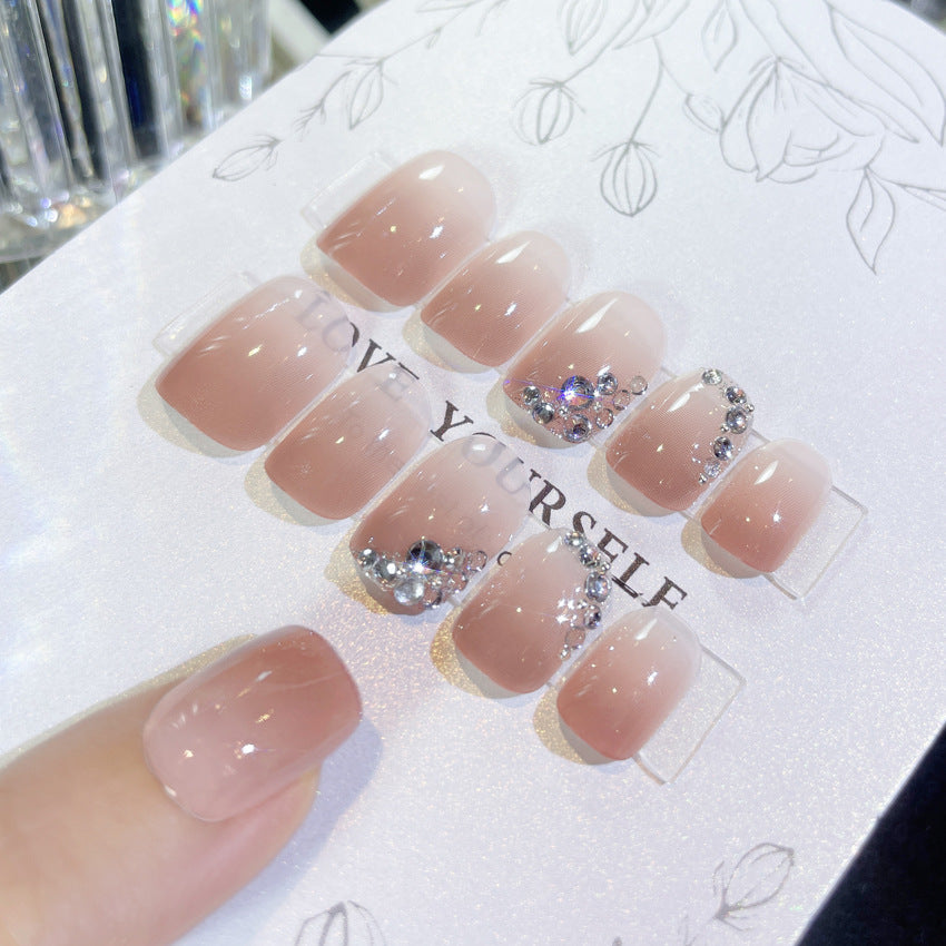 Fashion  nail New Fresh Sweet Gradient Nail Stickers Fake Nails Fresh Handmade Wear Armor Wholesale A25